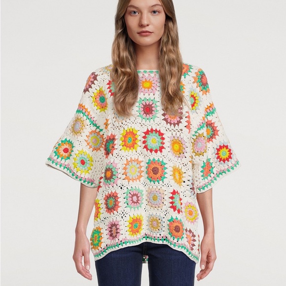 Alemais Other - Alemais Cotton Crochet Oversized Top size 8 women’s